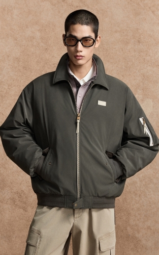 【工装羽绒服】杰克琼斯秋冬男装新款廓形外套刺绣翻领休闲通勤复古 商品图1