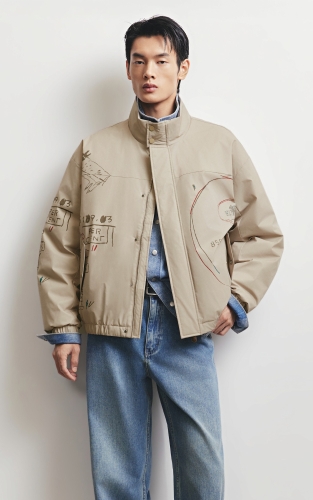 杰克琼斯秋冬男装新款羽绒服印花保暖立领美式休闲复古通勤休闲街头 商品图1
