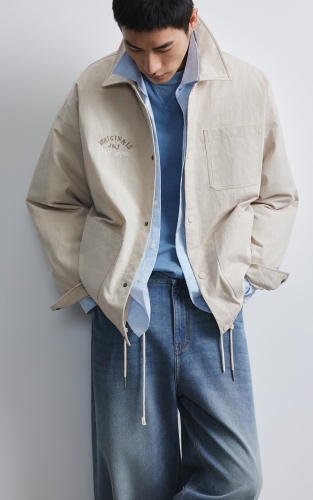 【工装薄款羽绒服】杰克琼斯秋冬男装新款外套刺绣胶印翻领休闲通勤 商品图4
