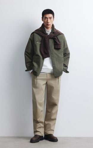 【工装薄款羽绒服】杰克琼斯秋冬男装新款外套刺绣胶印翻领休闲通勤 商品图2