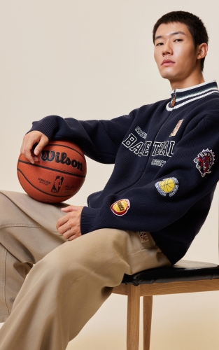 【NBA HWC复古球标系列】杰克琼斯秋冬男装针织衫新款刺绣美式 商品图1