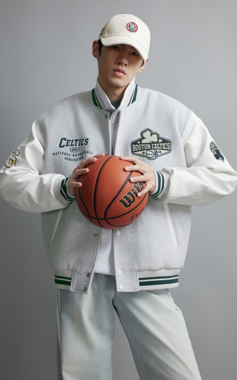 【NBA联名凯尔特人队】杰克琼斯冬季男装新款毛呢大衣廓形外套潮