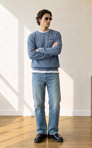 【冬日保温】杰克琼斯901修身牛仔裤男装秋季新款做旧猫须长裤子 商品图2