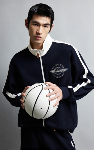 【NBA湖人队】杰克琼斯冬季男装卫衣新款刺绣印花美式休闲复古 商品图3