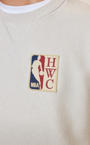 【NBA HWC复古球标系列】杰克琼斯秋冬男装卫衣新款印花加绒圆领休闲 商品图4