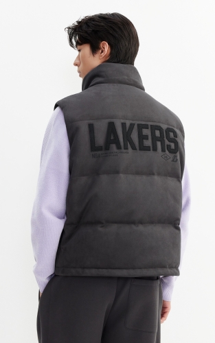 【NBA联名湖人队】杰克琼斯秋冬男装新款羽绒马甲立领休闲通勤 商品图3