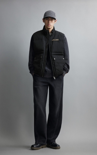 【半高领羽绒马甲】杰克琼斯冬季男装新款宽松保暖通勤休闲风复古 商品图2